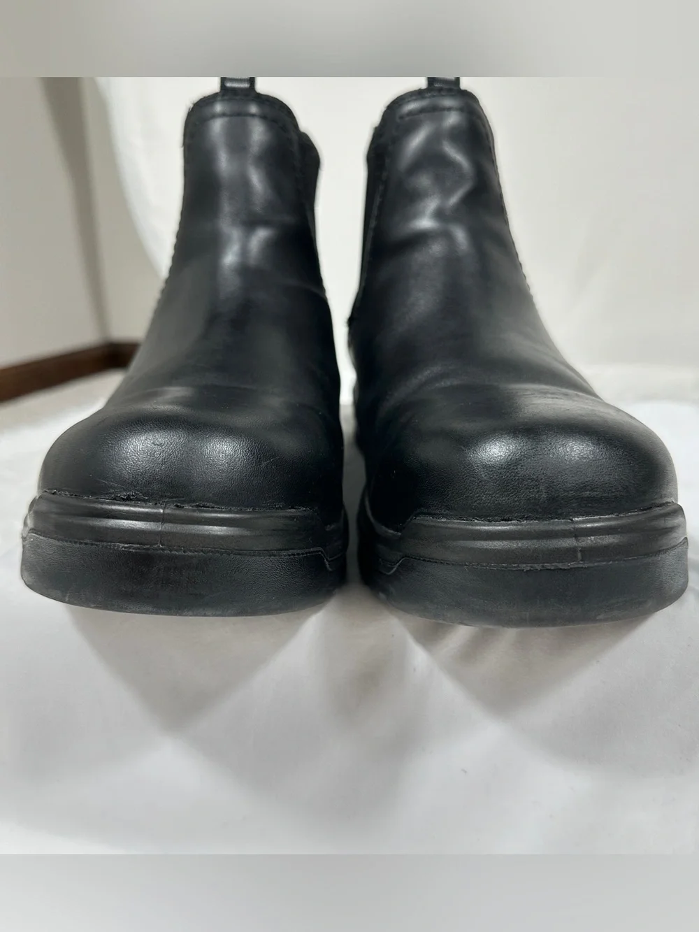 Ariat Work Turbo Men 10.5 EE Black Leather Waterproof Slip On Chelsea Work Boots